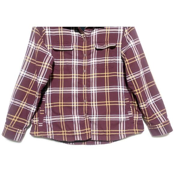 LL Bean Snap Buttons Shirt Men's Size Large Long Sleeve Red & White Plaid Lined - Picture 4 of 8